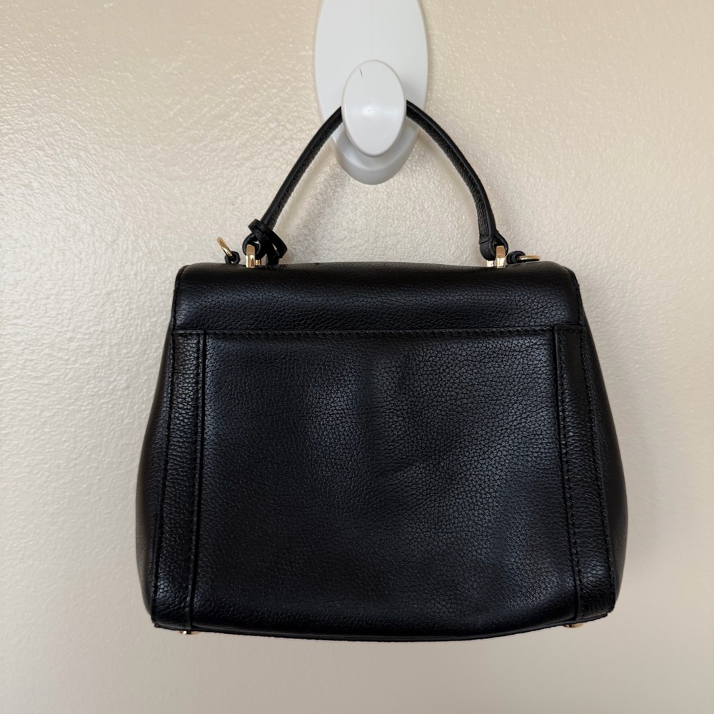 MICHAEL KORS Women's Karson Mini Leather Satchel Optic White Black - Picture 6 of 10